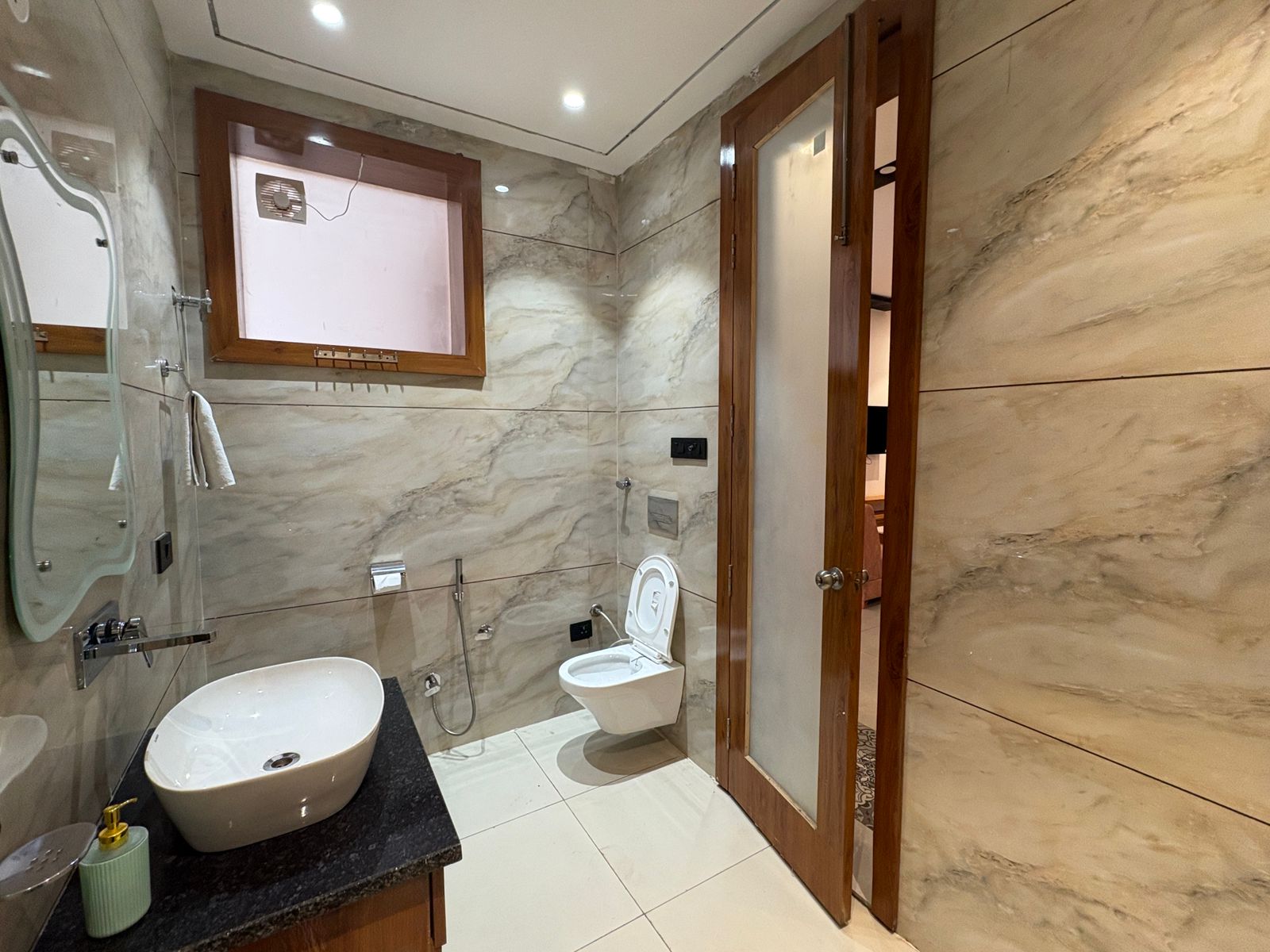 Glass Shower Partition in Luxury Bathroom - Barrel & Bed Resort